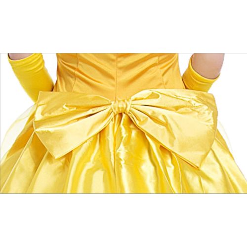  Mitef Beauty and The Beast Bell Princess Yellow Adult Cosplay Dress Skirt