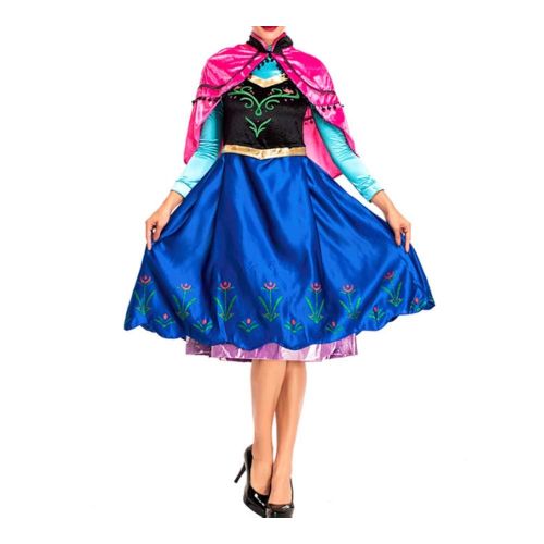 Mitef Anime Cosplay Costume Princess Anna Fancy Dress with Shawl for Adult
