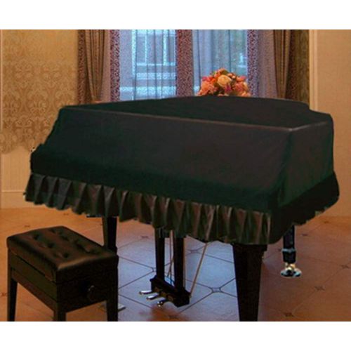  Mitef Classic Pleuche Universal Grand Piano Cover Decorative Piano Cover, Black,Size:150cm/59.0inches