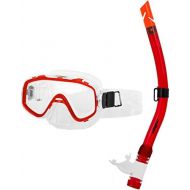 Miton Kinder Taucherbrille Junior Schnorchelset Neptun rot