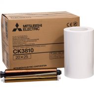 Mitsubishi CK3810 Paper and Ribbon Set for CP-3800DW Dye-Sub Printer (8.0 x 10