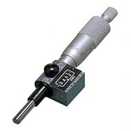 Mitutoyo 250-301 Micrometer Head, with Digit Counter, 0-25mm Range, 0.01mm Graduation, +-0.002mm Accuracy, Ratchet Stop Thimble, Flat Face