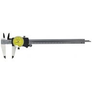Mitutoyo 505-731 Dial Caliper, Stainless Steel, Yellow Face, 0-200 mm Range, -0.03 mm Accuracy, 0.02 mm Resolution