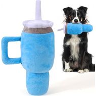 Mity rain Funny Tumbler with Handle Cup Dog Toys, Cute Squeaky Dog Toys Interactive Fluff and Tuff Dog Toys for Small Dogs/Large Dogs/Medium Size Dog (1 Blue)