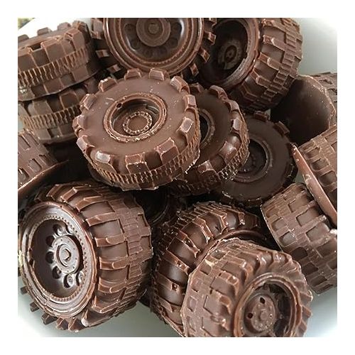  Mity Rain 3D Round Tire Fondant Mold-Truck Wheel Shape Silicone Mold for Sugarcraft Cake Decoration, Chocolate, Candy, Polymer Clay, Soap, Jelly etc-Set of 4