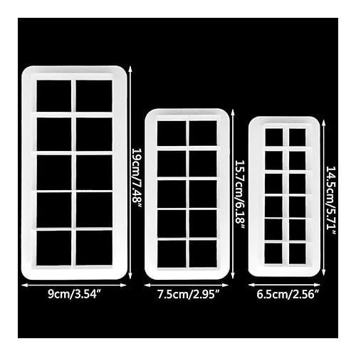  Mity rain Square Cookie Cutter - Geometric Multicutter-Square Cake Fondant Cutter - 3 Size,Square Biscuit Cutters,Novel Creative Cake Decorating