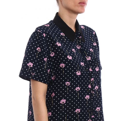  Miu Miu Poppy polka dot print silk shirt
