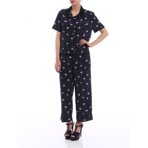  Miu Miu Poppy polka dot print silk shirt