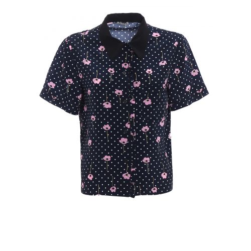  Miu Miu Poppy polka dot print silk shirt