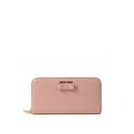 Miu Miu Leather zip around wallet with bow