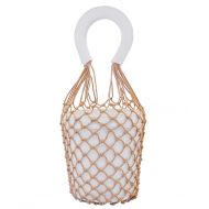 Miuco Women Nets Bucket Handbags Straw Tote Bag Purses