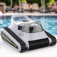 Seauto Cordless Robotic Pool Cleaner, Pool Vacuum for Inground Pools, Wall-Climb & Waterline Last Up to 150 Mins Battery Life, 180W Powerful Suction for Swimming Pools Up to 2000 Sq. ft.-Grey