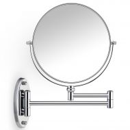 Miusco 7X Magnifying Two Sided Vanity Makeup Mirror, 8 inch, Wall Mount, Round, Chrome