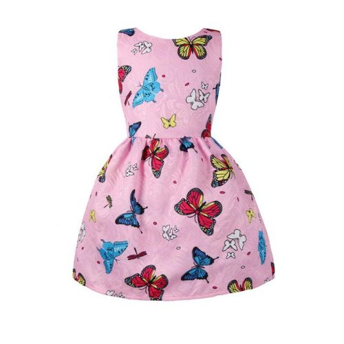  Miuye yuren-Baby Summer Dresses for Girls Toddler Kid Baby Butterfly Print Princess Dress Sleeveless Vest Skirt Prom Ball Gown