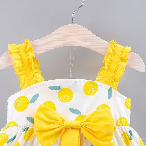 Miuye yuren-Baby Flower Girl Dress Summer Toddler Kid Baby Printed Dresses Bow Party Princess Dress Casual Outfits Skirt