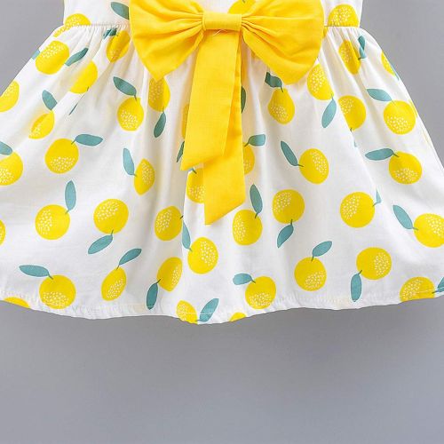  Miuye yuren-Baby Flower Girl Dress Summer Toddler Kid Baby Printed Dresses Bow Party Princess Dress Casual Outfits Skirt