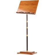 Miwayer Bamboo Conductor Music Stand, Height Adjustable, Foldable, with Wide Wooden Bookplate (Carbon fiber bracket)