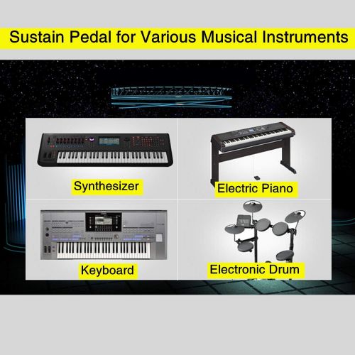 [아마존베스트]Brandless Miwayer Sustain Pedal with Polarity Switch,for MIDI Keyboard,Synth,Digital Pianos,Electronic Drum,Electric Piano,Yamaha,Casio,Roland(6.5 Feet Cable With 1/4 Inch Plug)
