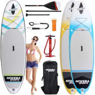 Miweba Sports Stand Up Paddling Board aufblasbar - Double Layer PVC - bis 180 kg Tragkraft - 3 Finnen - Doppelhub Pumpe - 325x85x15 cm & 300x75x10 cm