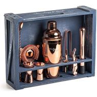 [아마존베스트]Mixology & Craft Mixology Bartender Kit: 11-Piece Bar Tool Set with Rustic Wood Stand | Perfect Home Bartending Kit and Cocktail Shaker Set For an Awesome Drink Mixing Experience (Copper)