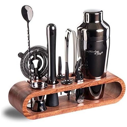  [아마존베스트]Mixology & Craft Mixology Bartender Kit: 10-Piece Bar Tool Set with Stylish Bamboo Stand | Perfect Home Bartending Kit and Martini Cocktail Shaker Set For an Awesome Drink Mixing Experience (Gun-Me