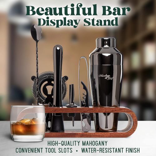  [아마존베스트]Mixology & Craft Mixology Bartender Kit: 10-Piece Bar Tool Set with Stylish Bamboo Stand | Perfect Home Bartending Kit and Martini Cocktail Shaker Set For an Awesome Drink Mixing Experience (Gun-Me