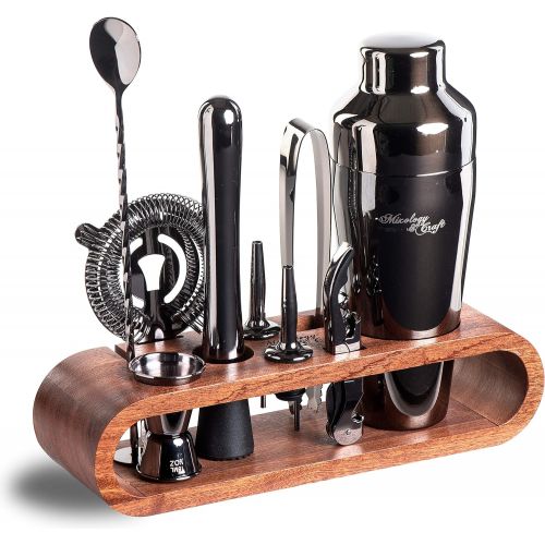  [아마존베스트]Mixology & Craft Mixology Bartender Kit: 10-Piece Bar Tool Set with Stylish Bamboo Stand | Perfect Home Bartending Kit and Martini Cocktail Shaker Set For an Awesome Drink Mixing Experience (Gun-Me