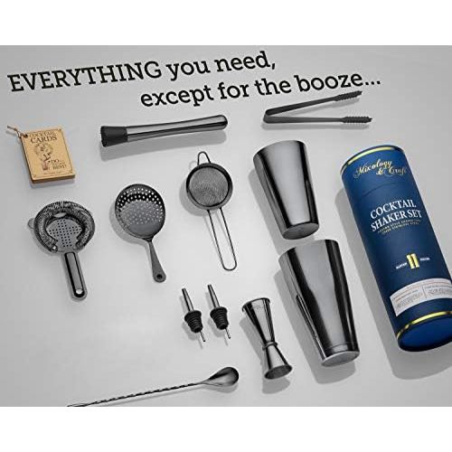  [아마존베스트]Mixology & Craft 11-piece Cocktail Shaker Set | Mixology Bartender Kit with Weighted Boston Shaker and Bar Tools Set For Home or Professional Bartending | Best Cocktail Set for Awesome Drink Mixing