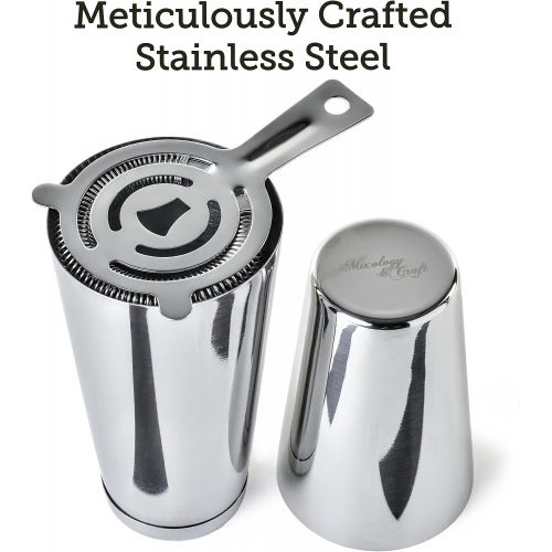  [아마존베스트]Mixology & Craft Cocktail Shaker Boston Shaker Set: Professional Weighted Martini Shakers, Cocktail Strainer and Japanese Jigger | Portable Bar Shaker Set for Drink Mixer Bartending | Exclusive Rec