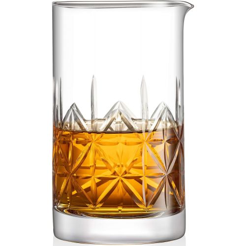  [아마존베스트]Mixology & Craft Crystal Cocktail Mixing Glass bartender Beaker // 24oz Cocktail Stirring Glass with Thick Weighted Bottom // Professional Bar Beaker Mixing Glass for an Awesome Mixing Experience