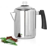 Mixpresso Stainless Steel Coffee Percolator Stovetop, Percolator Coffee Pot, Excellent For Camping Coffee Pot, 5-8 Cup Stove Top Coffee Maker, Stainless Steel Coffee Percolator