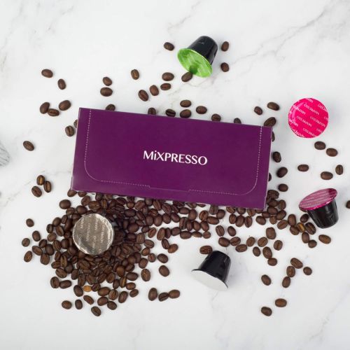  Mixpresso Coffee Espresso Capsules Compatible With Nespresso Original Brewers Single Cup Coffee Pods 100% Italian Coffee Ristretto Intense Roast Espresso, 50 count Coffee Capsules.