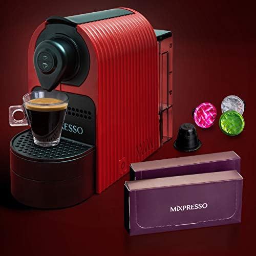  Mixpresso Espresso Machine for Nespresso Compatible Capsule, Single Serve Coffee Maker Programmable Buttons for Espresso and Lungo, Premium Italian 19 Bar High Pressure Pump 27oz 1