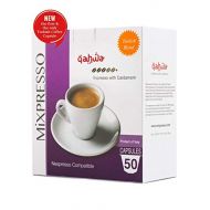 Mixpresso Coffee Espresso Capsules Compatible With Nespresso Original Brewers Single Cup Coffee Pods From Italy Qahwa Espresso With Cardamom, 50 count Espresso Pods