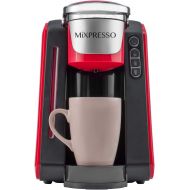 Mixpresso - Single Cup Coffee Maker Compatible With 1.0 & 2.0 Single Cup Pods Removable 45oz Water Tank Quick Brewing with Auto Shut-Off One Touch Function (Red/Black Combination)