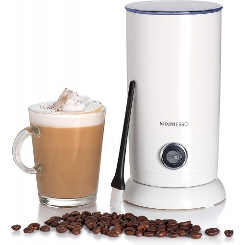  Electric Milk Frother - Latte Art Steamer, Electric Cappuccino Machine And Milk Warmer - by Mixpresso (White): Kitchen & Dining