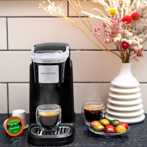  [아마존베스트]Mixpresso Single Cup Coffee Maker | Personal, Single Serve Coffee Brewer Machine, Compatible with Single-Cups | Quick Brew Technology, Programmable Features, One Touch Function (Bl