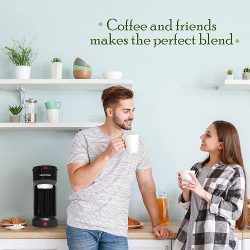  [아마존베스트]Mixpresso Original Design 2 in 1 Coffee Brewer K-Cup Pods Compatible & Ground Coffee, Personal Coffee Brewer Machine,Compact Size Mini Coffee Maker, Quick Brew Technology (14 oz) (