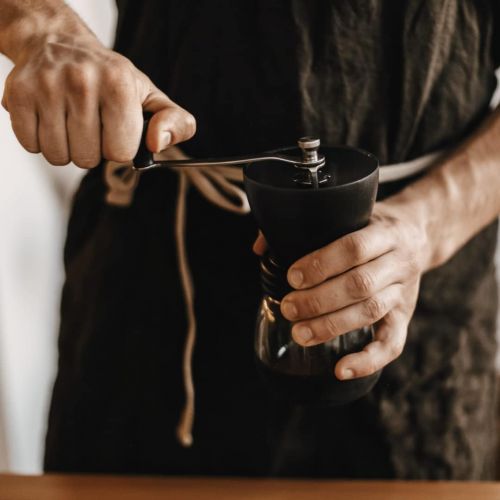  [아마존베스트]Manual Coffee Grinder Set, Hand Coffee Mill With Conical Ceramic Burr Two Glass Jars And Soft Brush For Coffee Beans & Spices by Mixpresso