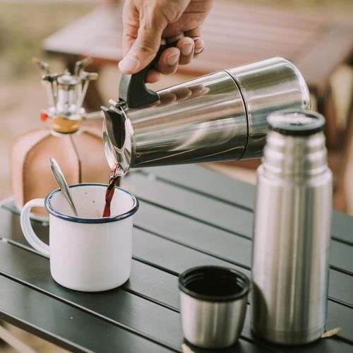  Mixpresso 6 Cup Coffee Maker Stovetop Espresso Coffee Maker, Moka Coffee Pot with Coffee Percolator Design, Stainless Steel stovetop espresso maker, Italian Coffee Maker (300ml/10o