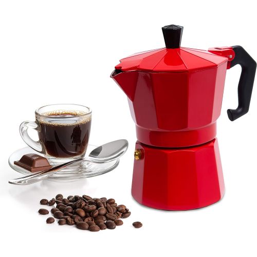  Mixpresso Aluminum Moka stove coffee maker, Moka Pot Coffee Maker for Gas or Electric Stove Top, Classic Italian Coffee Maker, Espresso Maker Stovetop, Excellent Camping Coffee Pot