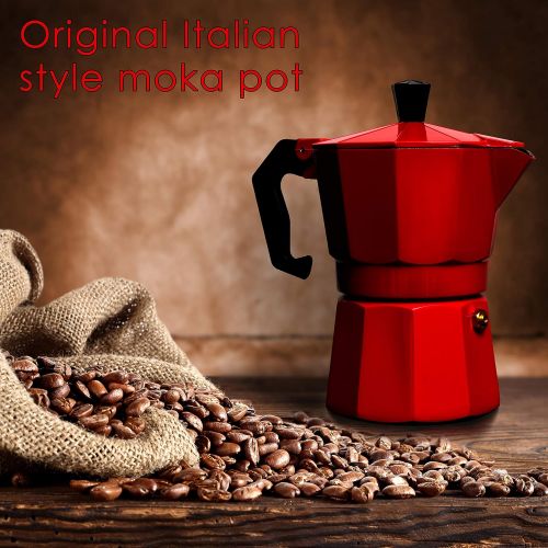  Mixpresso Aluminum Moka stove coffee maker, Moka Pot Coffee Maker for Gas or Electric Stove Top, Classic Italian Coffee Maker, Espresso Maker Stovetop, Excellent Camping Coffee Pot