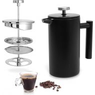 Mixpresso Stainless Steel French Press Coffee Maker 27 Oz 800L Double Wall Metal Insulation Coffee Press &Tea Brewer Easy Clean, And Easy Press, Strong Quality Coffee Press (Black)