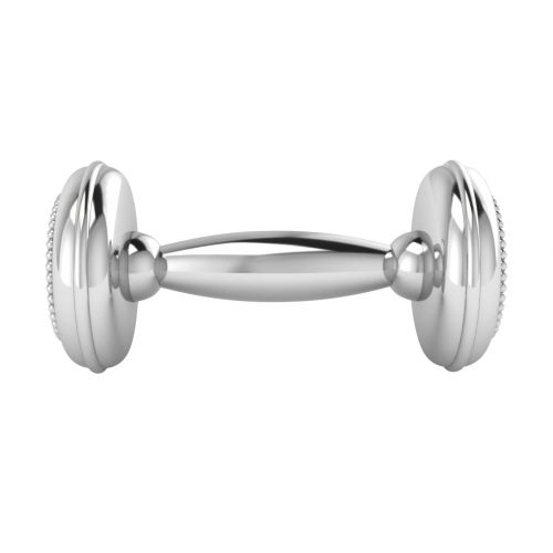  [아마존베스트]Miza Sterling Beaded Silver Dumbbell Rattle