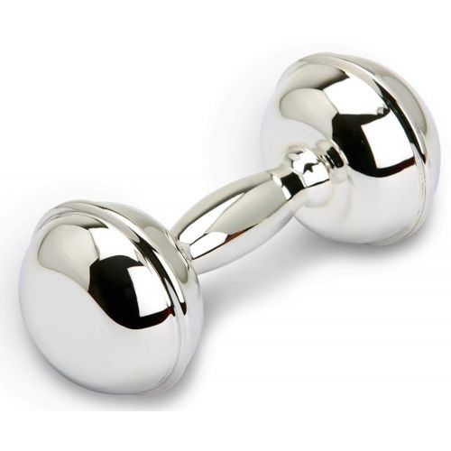  Miza Sterling Silver Baby Rattle, Dumbbell