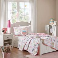 [아마존베스트]Mizone Kids Mi Zone Kids Bonjour Twin Bedding for Girls Quilt Set - Pink, French Paris  3 Piece Kids Girls Quilts  Ultra Soft Microfiber Quilt Sets Coverlet