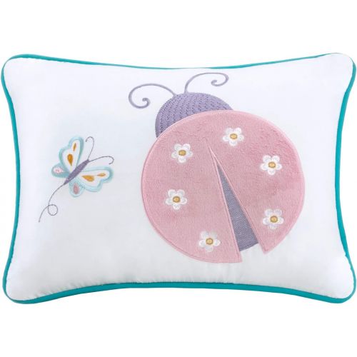  [아마존베스트]Mizone Kids Mi Zone kids - Fluttering Farrah Complete Quilted Coverlet And Sheet Set - White, Blue, Purple - Twin - Floral Print - Includes 1 Coverlet, 1 Pillowcase, 1 Sham, 1 Pillow, 1 Fitted