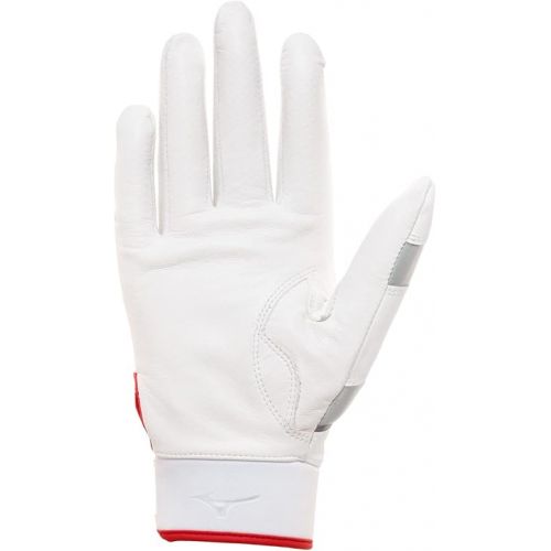 미즈노 Mizuno Prime SE Fastpitch Batting Glove, White/Red, Medium