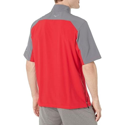 미즈노 Mizuno Men's Comp Short Sleeve Batting Jacket, Red/Grey, Small