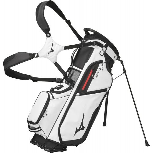미즈노 Mizuno BR-D4 6-WAY Golf Stand Bag 6 Way Top Cuff 3 Full Length Dividers Dual Shoulder Straps Full Length Stand Legs Insulated Drink Pouch